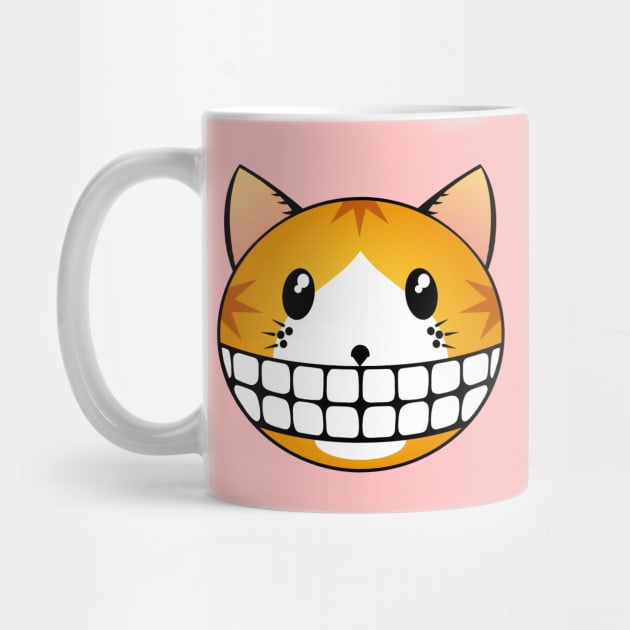 Cute Ginger Tuxie Kitty with Big Smile by RawSunArt